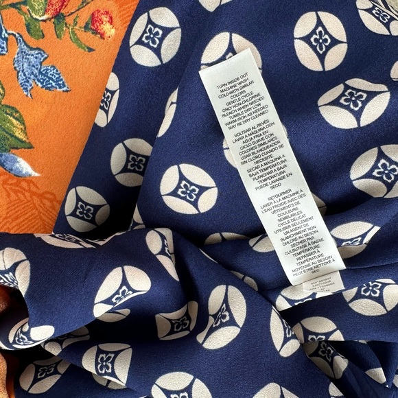 Floral KIMONO Size 0 Orange Blue Open Front 3/4 Sleeve Floral Whimsical Boho - Picture 4 of 8